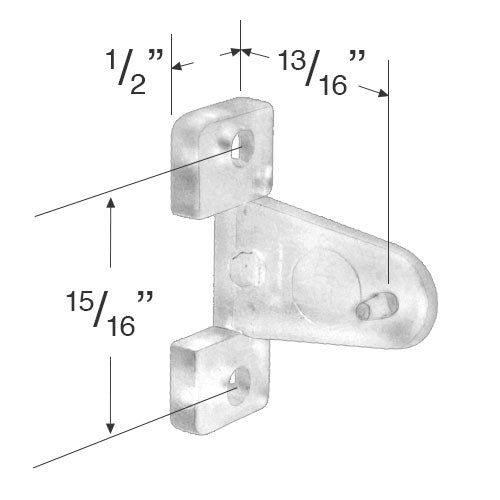  Plastic Hold Down Bracket with an Integrated Pin for Mini Blinds & Honeycomb Shades 