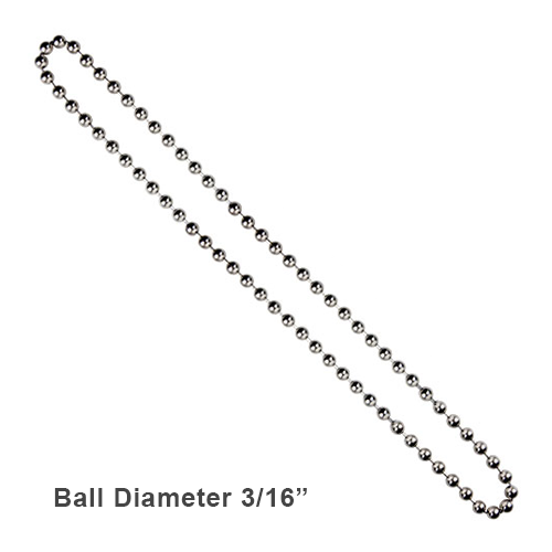  Size #10 Continuous Metal Bead Chain Loop for Roller Shades - Nickel 