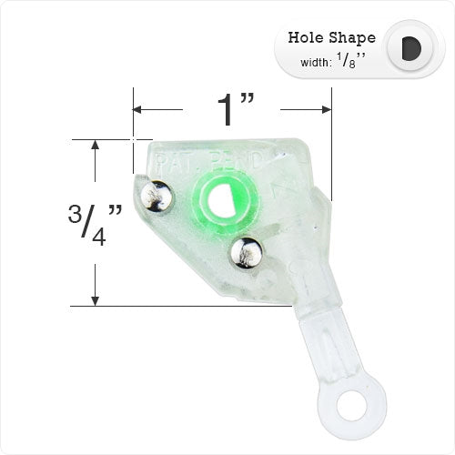  Tilt Mechanism with 1/8" D Shaped Hole for Mini Blinds - Green Gear 