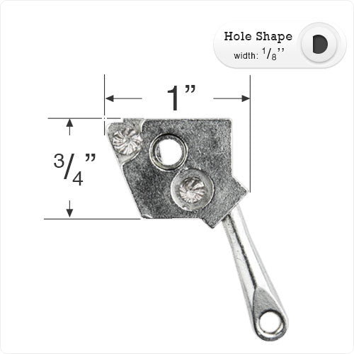  Metal Wand Tilt Mechanism with 1/8" D Shaped Hole for 1" Mini Blinds 