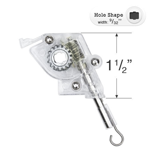  Levolor Heavy Duty Low Profile Wand Tilt Mechanism with 9/32" Arched Rectangle Hole for Horizontal Blinds 