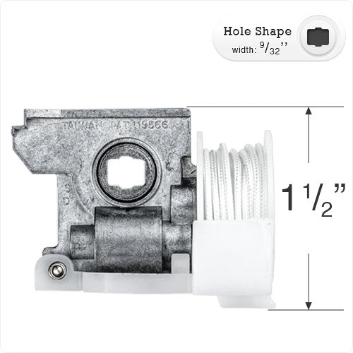  Levolor Low Profile Cord Tilt Mechanism with 9/32" Arched Rectangle Hole for Horizontal Blinds 