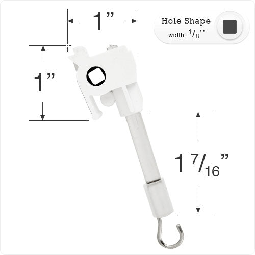  Wand Tilt Mechanism with 1/8" Square Hole for Mini Blinds - Long Stem 