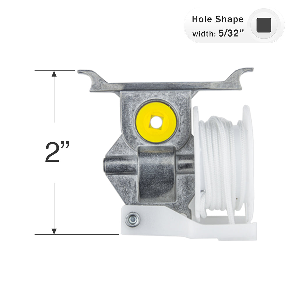  High Profile Cord Tilt Mechanism with 5/32" Square Hole for Horizontal Blinds - White Cord 