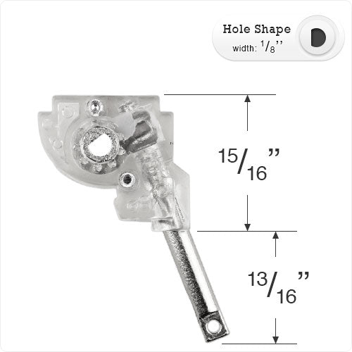  Wand Tilt Mechanism with 1/8" D Shaped Hole for Mini Blinds - Metal Eyelet Stem 