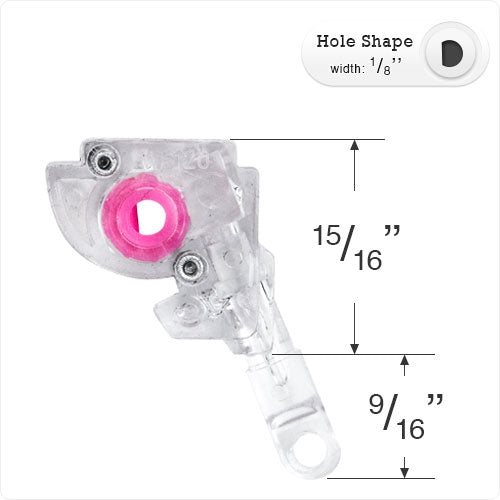  Wand Tilt Mechanism with 1/8" D Shaped Hole for Mini Blinds - Pink Gear 