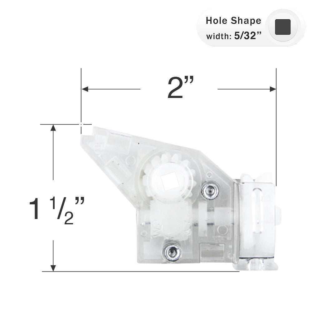  Low Profile Cord Loop Tilt Mechanism with a 5/32" Square Hole for Horizontal Blinds 