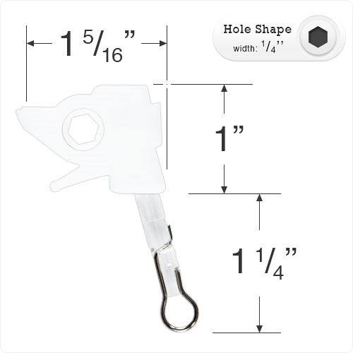  Wand Tilt Mechanism with 1/4" Hex Hole for Mini Blinds - Specific Headrail Shape 