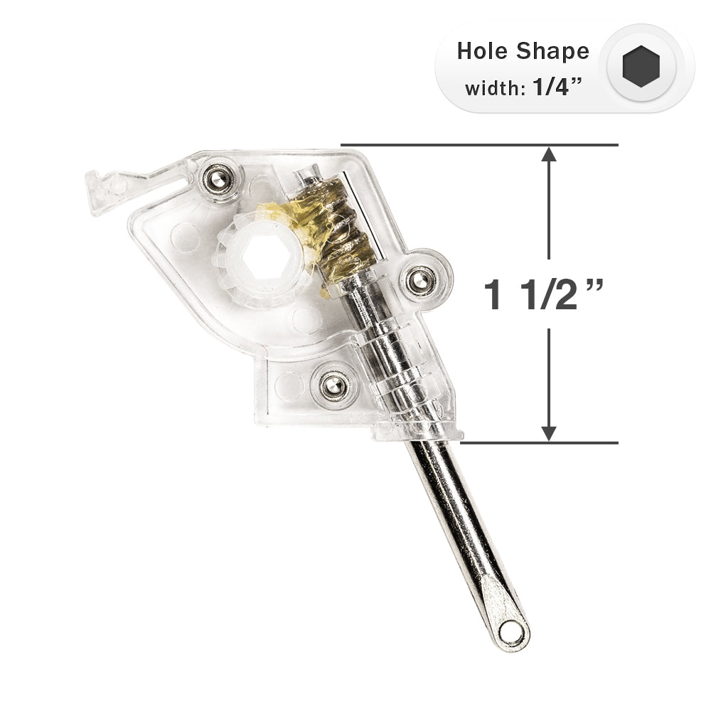  Low Profile Wand Tilt Mechanism with 1/4" Hex Hole and Metal Eyelet Stem for Horizontal Blinds 