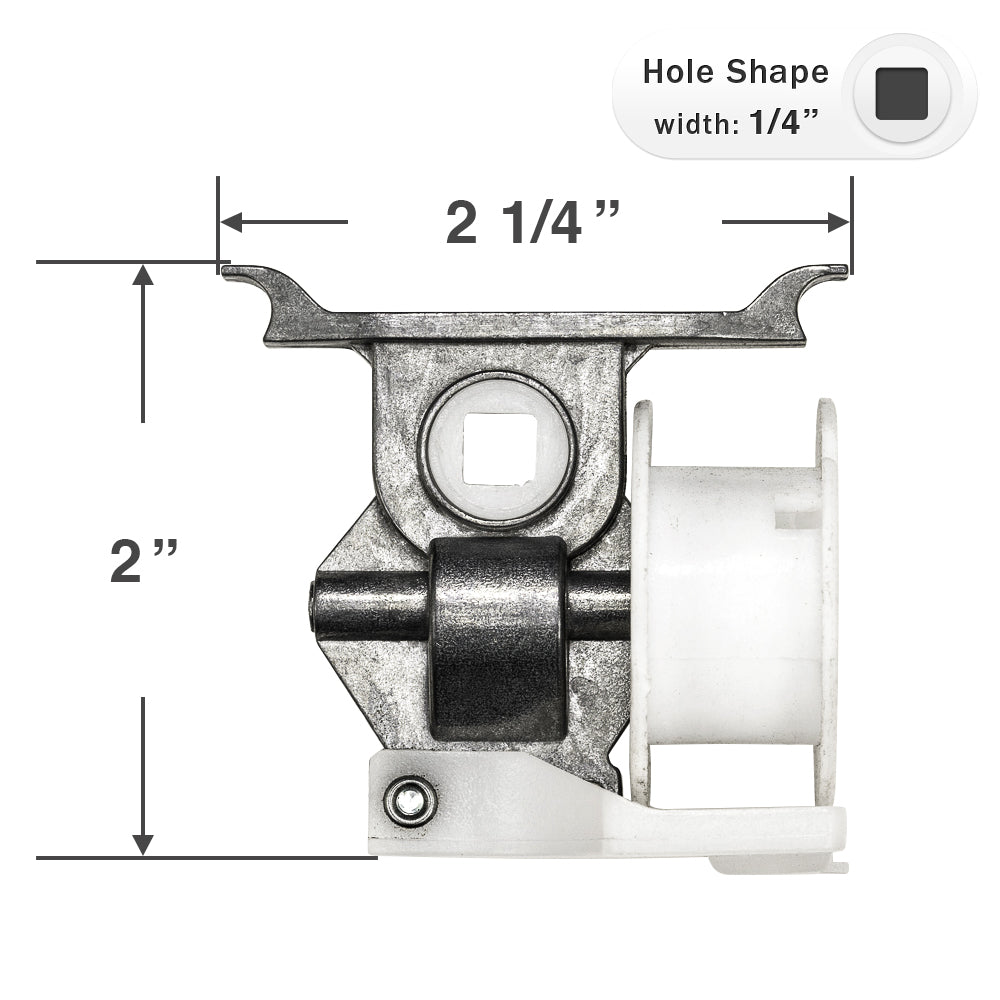  High Profile Cord Tilt Mechanism with a 1/4" Square Hole for Horizontal Blinds - Small Foot 