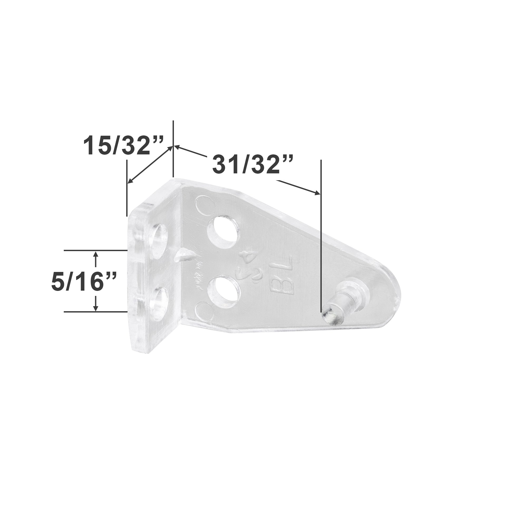  Plastic Hold Down Bracket with 3/32" Integrated Pin for 1" Mini Blinds 