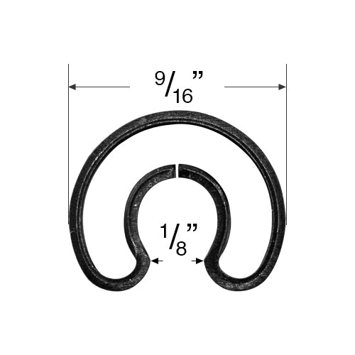  C-Clip Rod Retainer for Vertical Blinds with a 3-Prong Tilt Rod 