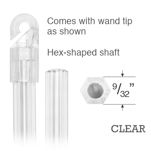  Clear Plastic Tilt Wand - Hook Tip 