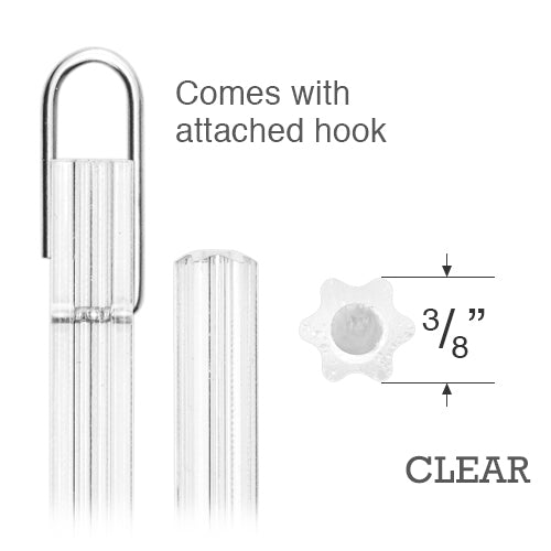  Clear Plastic Tilt Wand for Horizontal Blinds - Special Removable Hook 