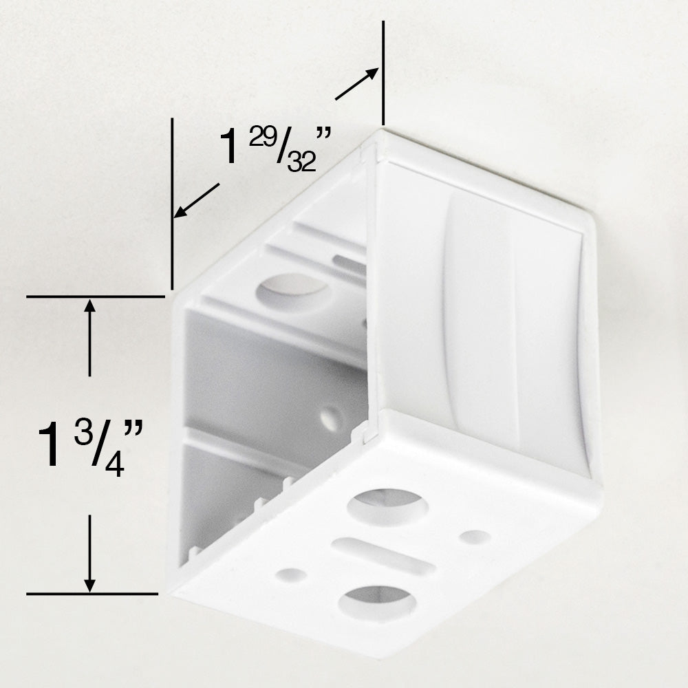  Plastic Box Mounting Brackets for Horizontal Blinds With 1 3/8" x 1 9/16" Headrail 