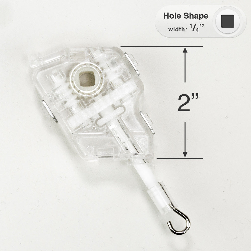  High Profile Double Gear Wand Tilt Mechanism with 1/4" Square Hole for Horizontal Blinds 