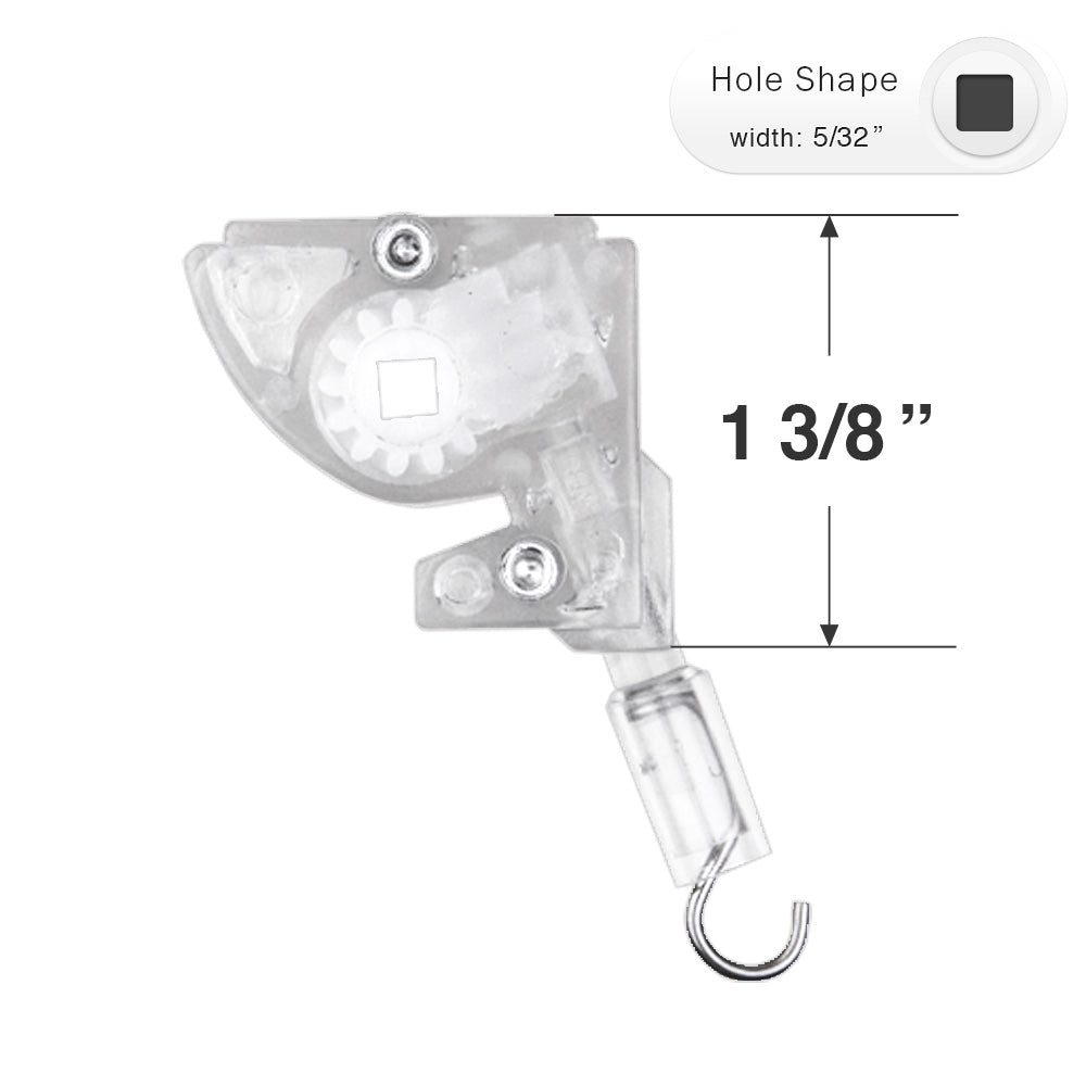  Lowes and Home Depot Tilt Mechanism with a 5/32" Square Hole for 1 3/8" Faux Wood Horizontal Blinds 