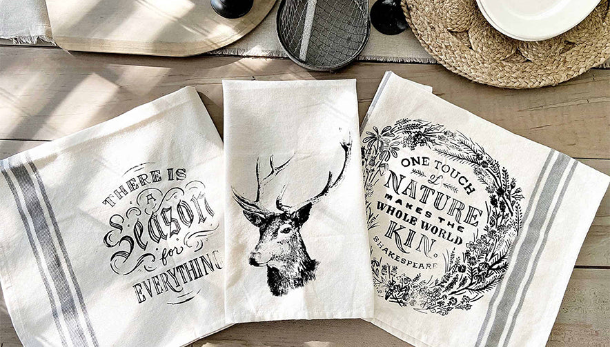 Tea Towel with Stencils