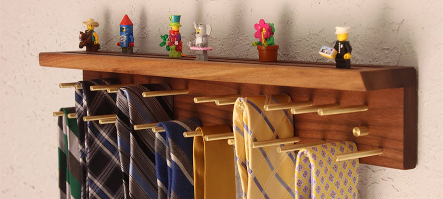Wooden Tie Rack