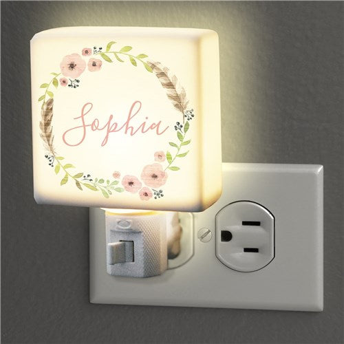 Floral Wreath Personalized Night Light