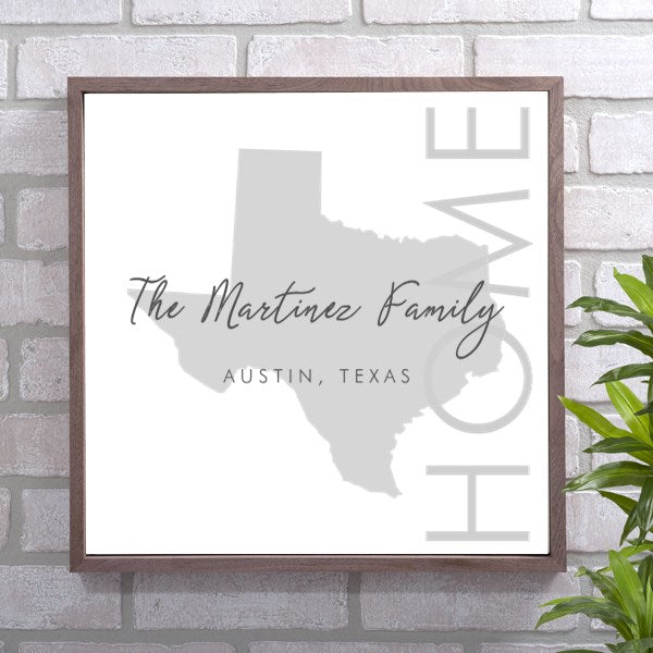 State and Family Name Framed Art