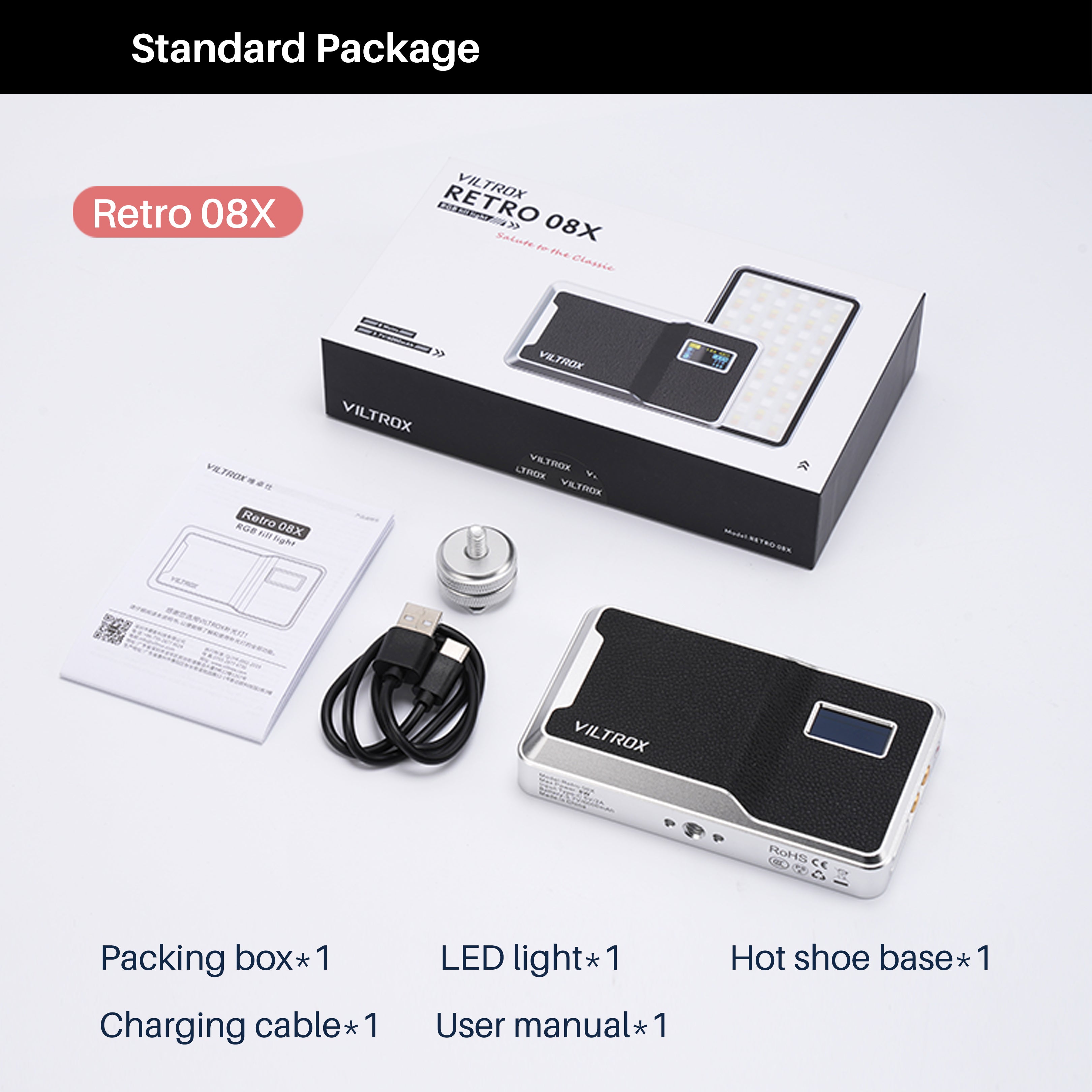 Viltrox Retro 08X Retro 12X 2500K~8500K Portable RGB LED Light WIth 26  Lighting Effects Mobile APP Control