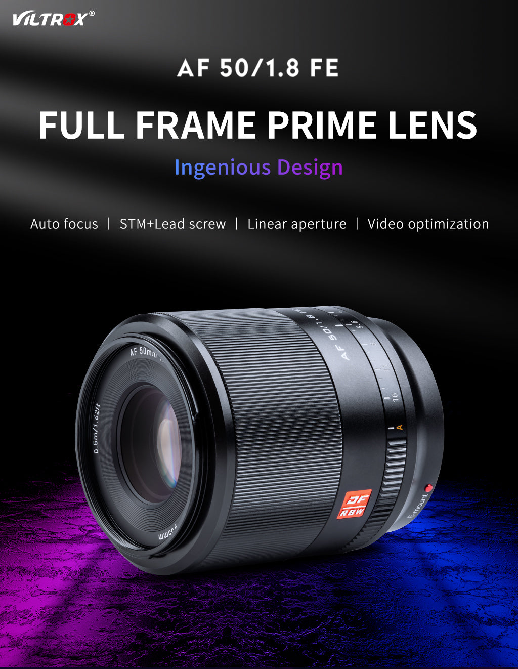 Viltrox 50mmF1.8 FE Mount Auto Focus Full-frame Portrait Prime Lens fo