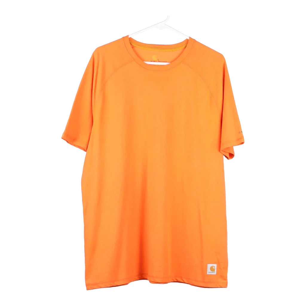 Carhartt T-Shirt - Large Orange Cotton