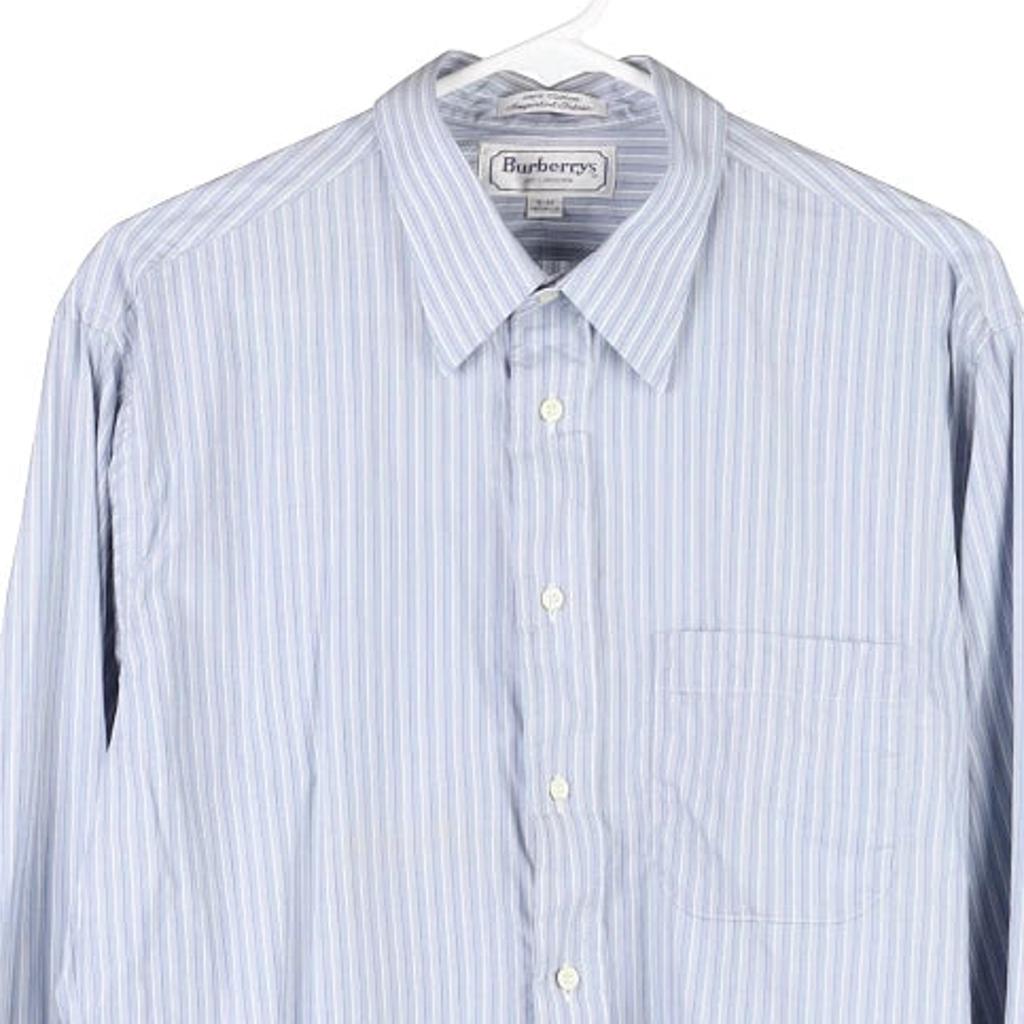 Burberry London Striped Shirt - Large Blue Cotton