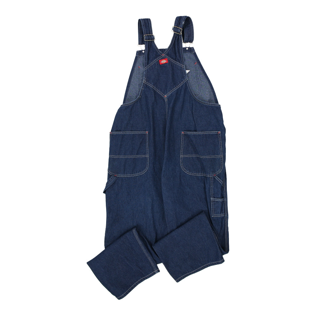 Dickies Contrast Stitch Dungarees - 38W 31L Blue Cotton