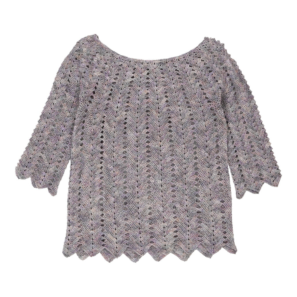 Unbranded Crochet Top - Medium Grey Cotton Blend