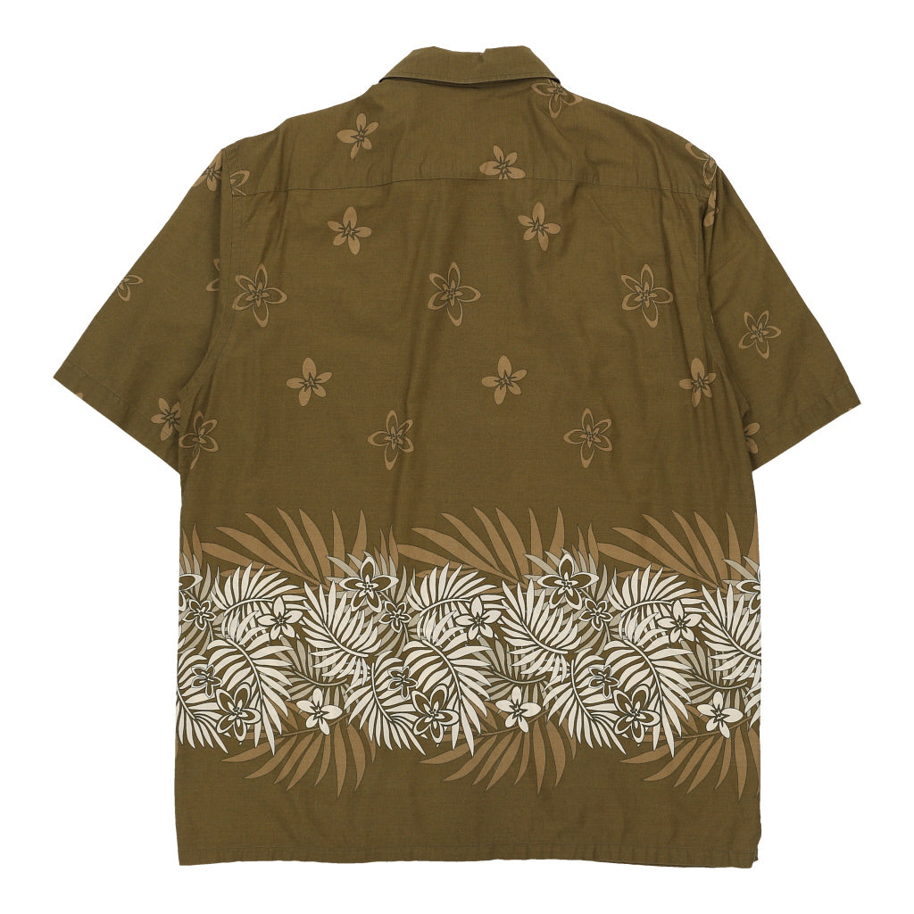 Venti Hawaiian Shirt - Large Khaki Cotton