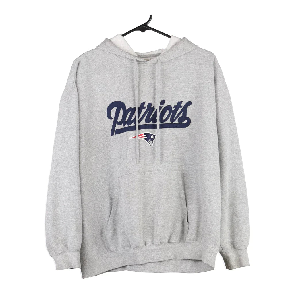 New England Patriots Nfl Hoodie - Large Grey Cotton
