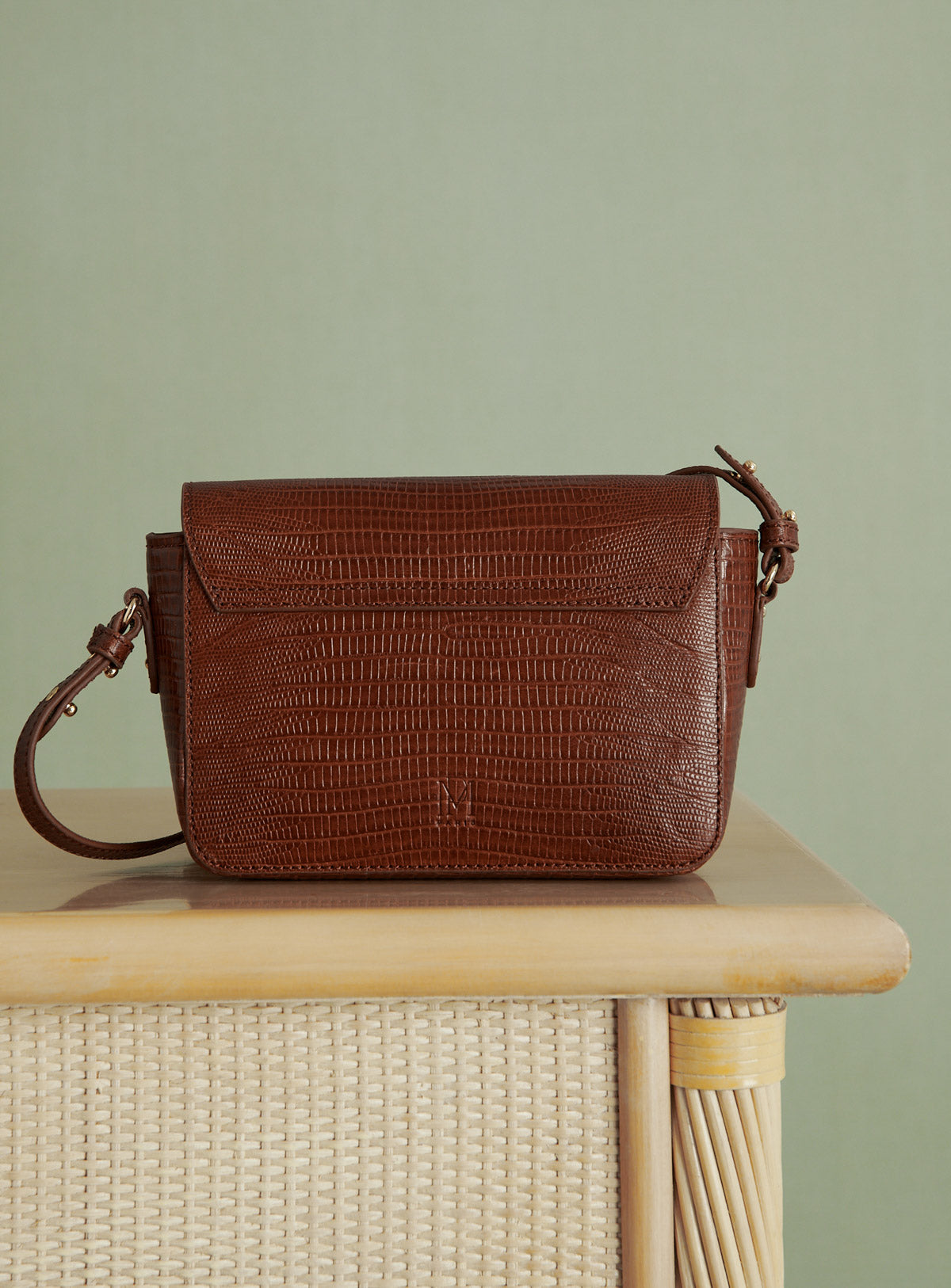 Crossbody Ser Servan Lezard Cognac