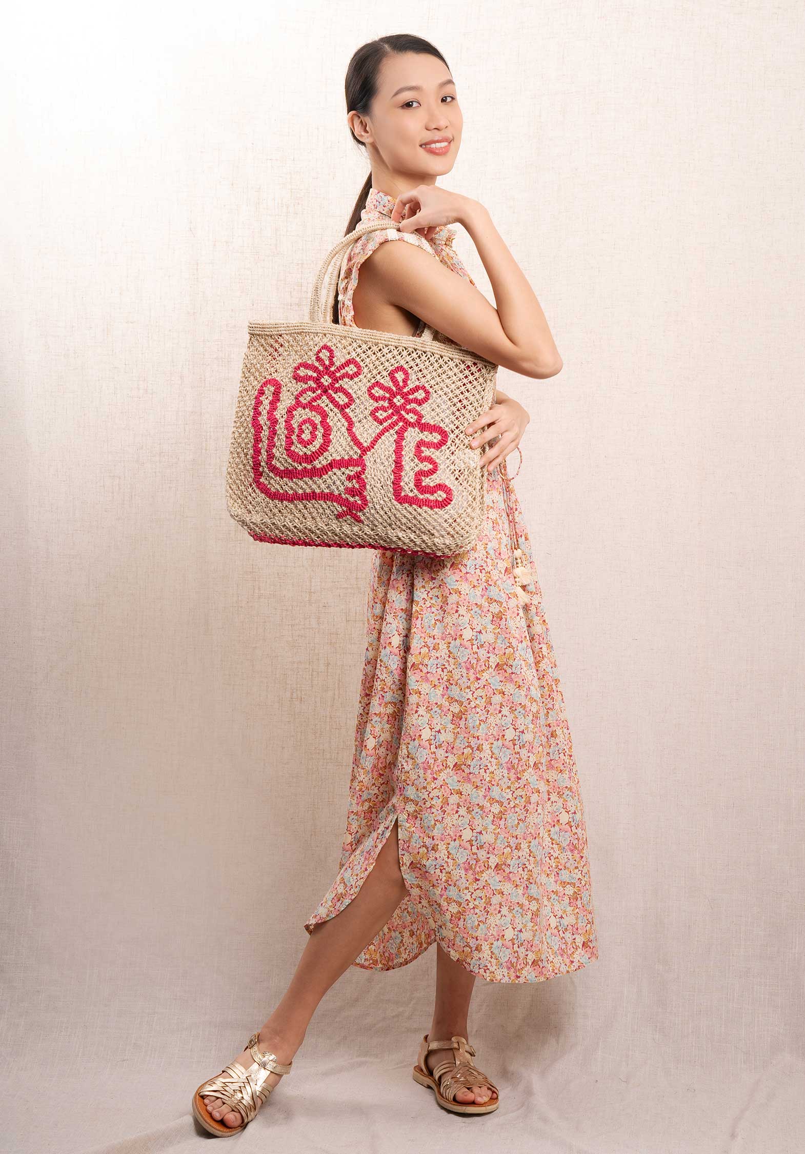 Beach Bag Flower Flower Love Smal Nat