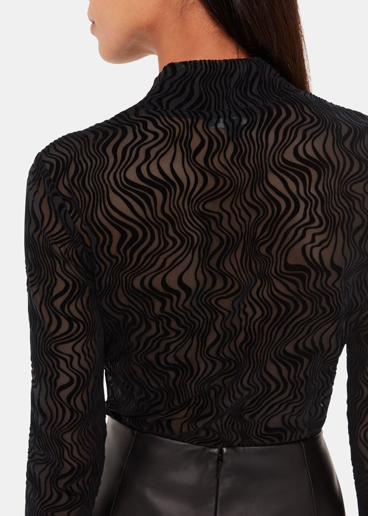 Squiggle Mesh Top 37770 Black