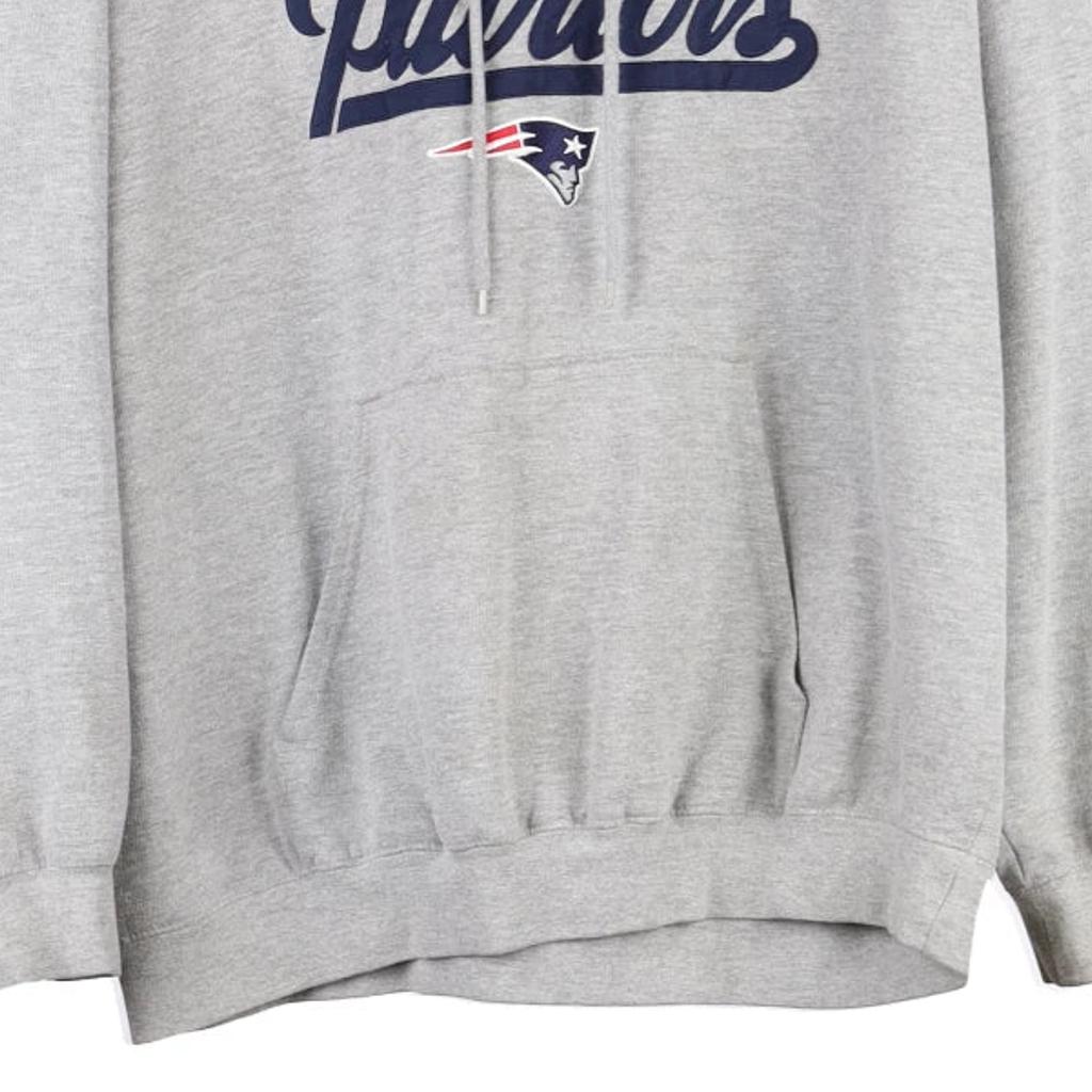 New England Patriots Nfl Hoodie - Large Grey Cotton