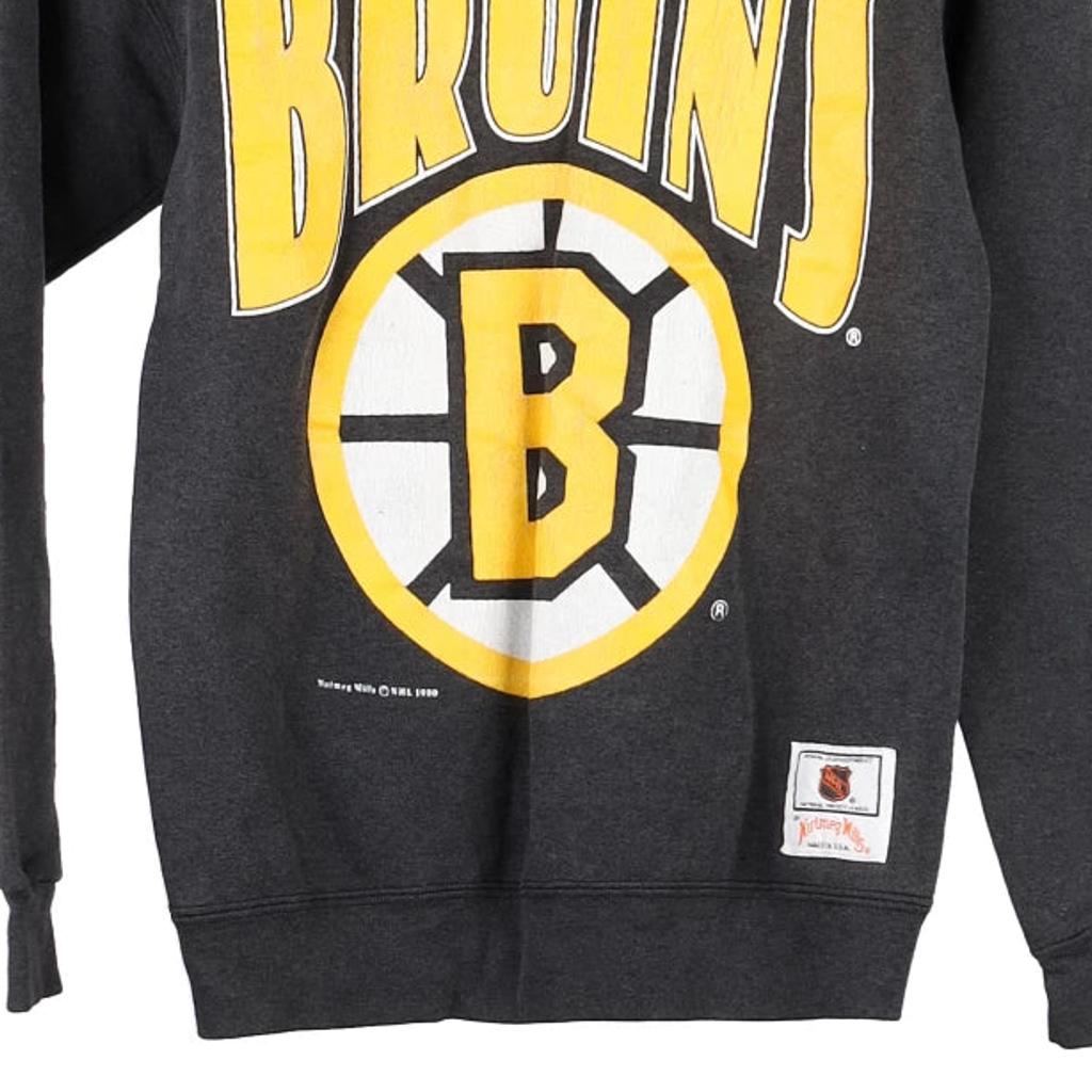 Age 10-12 Boston Bruins Nutmeg NHL Sweatshirt - Large Black Cotton Blend