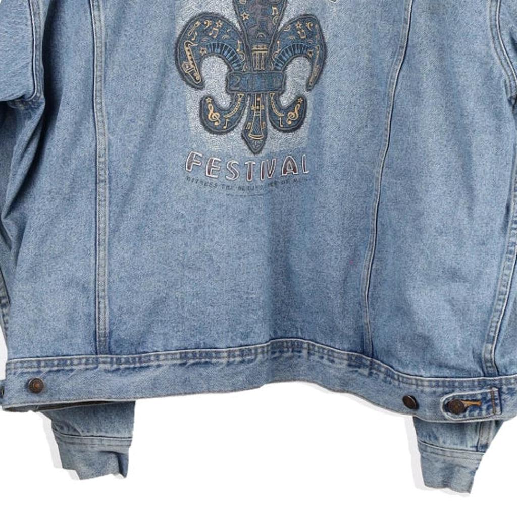 Jazz & Heritage Festival New Orleans Lee Graphic Denim Jacket - 2XL Blue Cotton