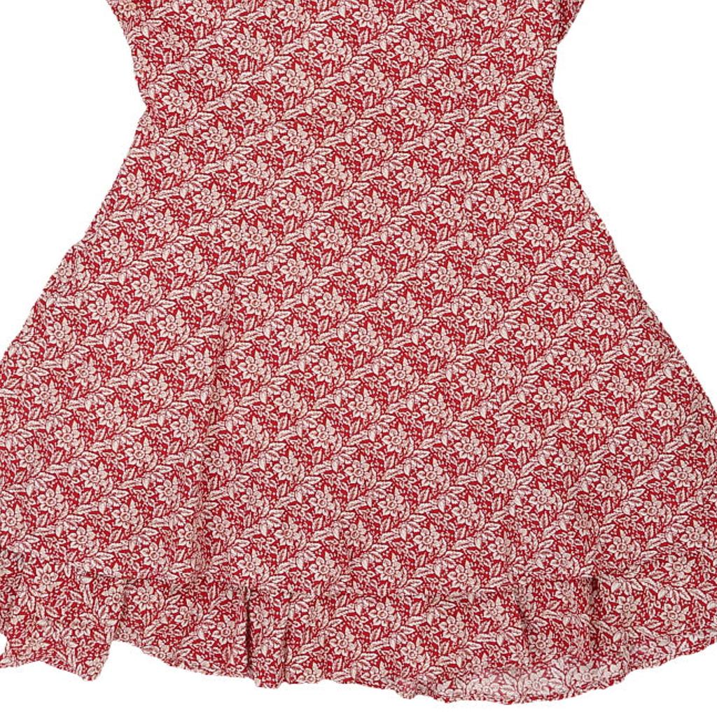 Calendar Floral Mini Dress - Large Red Cotton