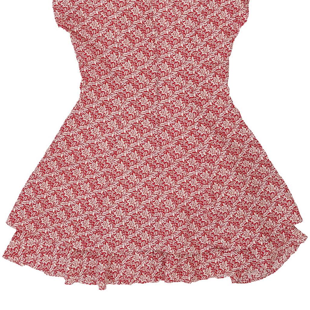 Calendar Floral Mini Dress - Large Red Cotton