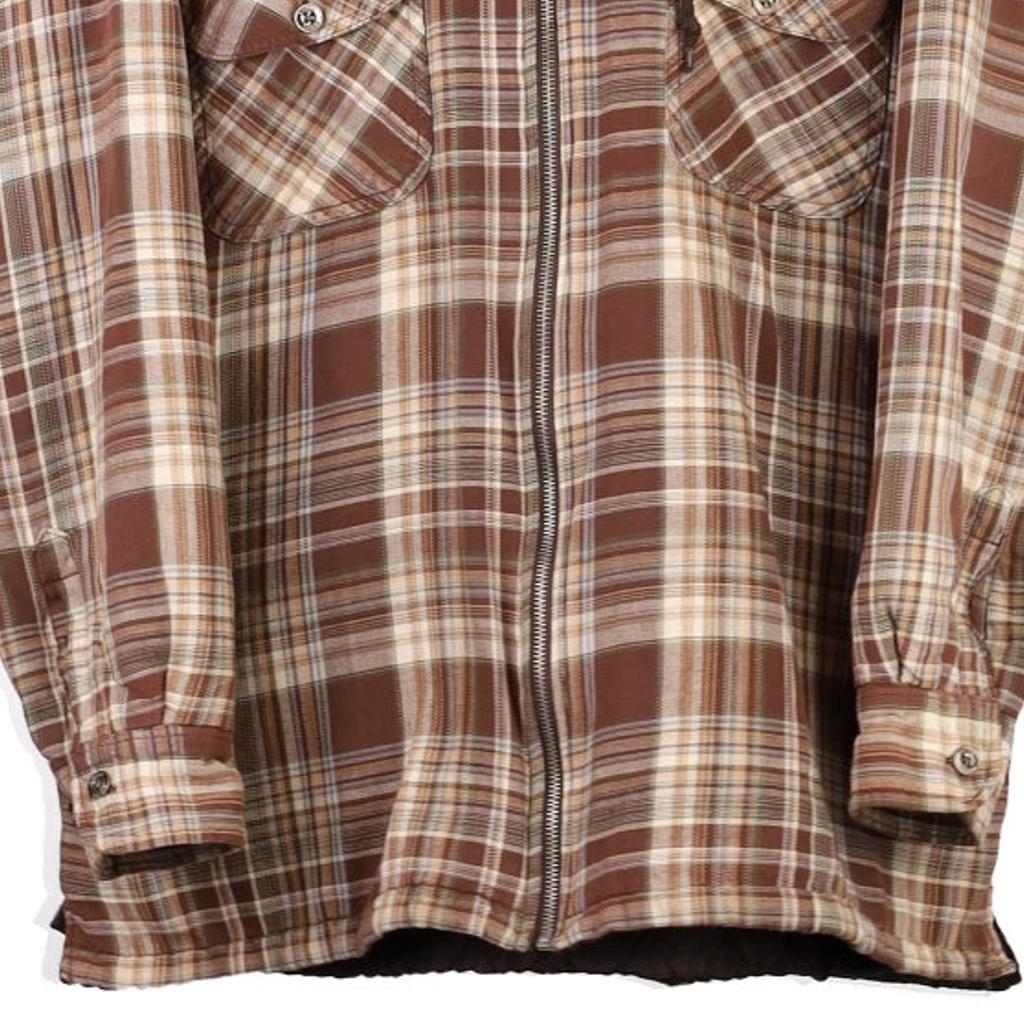 Dickies Checked Overshirt - XL Brown Cotton