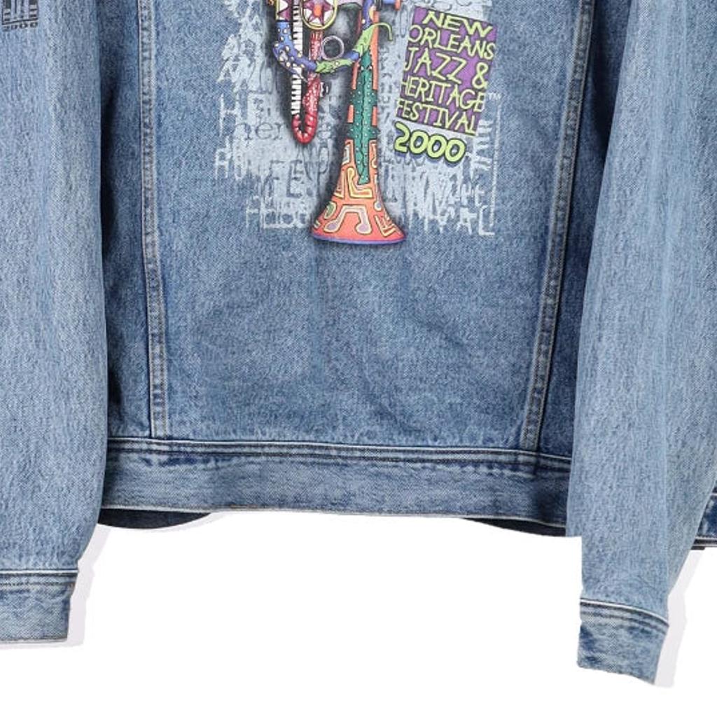 New Orleans Jazz Fest 2000 Lee Denim Jacket - Large Blue Cotton