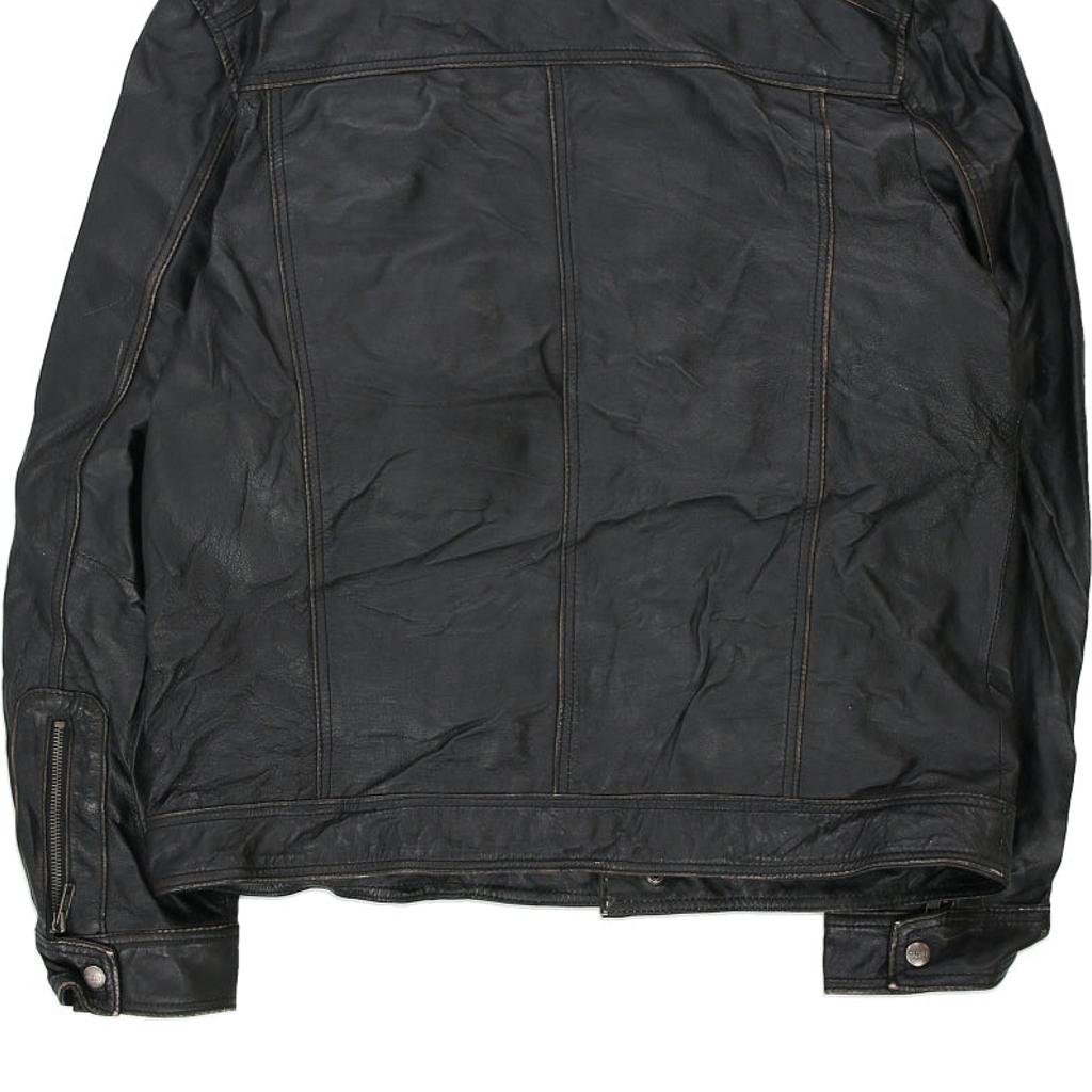 Guess Leather Jacket - Large Black Leather