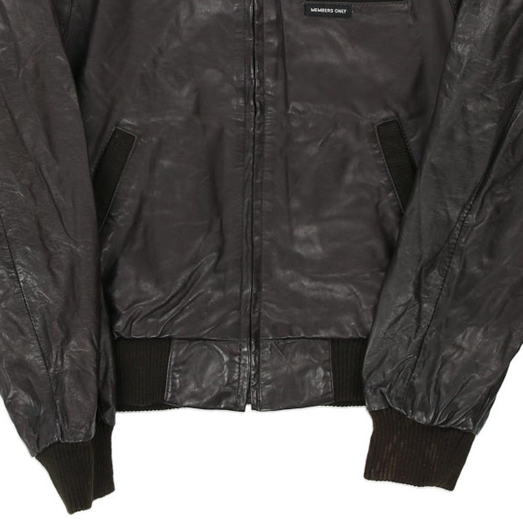 Members Only Leather Jacket - Small Black Leather