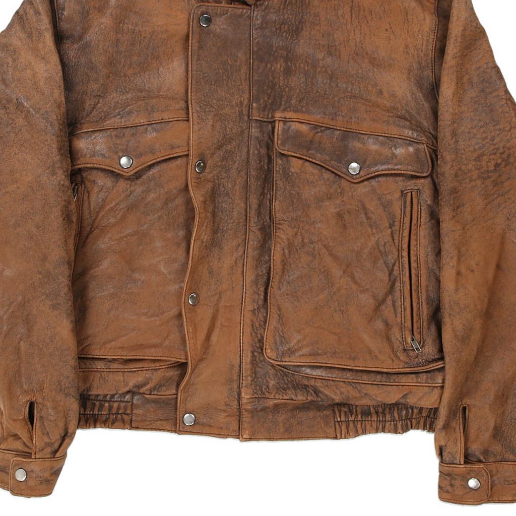 Bermans Leather Jacket - XL Brown Leather