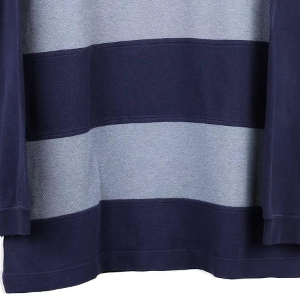 Lacoste Striped 1/4 Zip - XL Blue Cotton