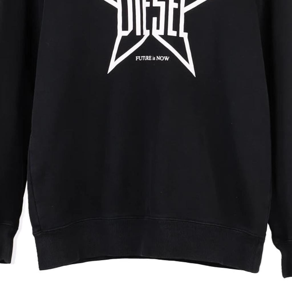 Diesel Spellout Sweatshirt - Medium Black Cotton Blend