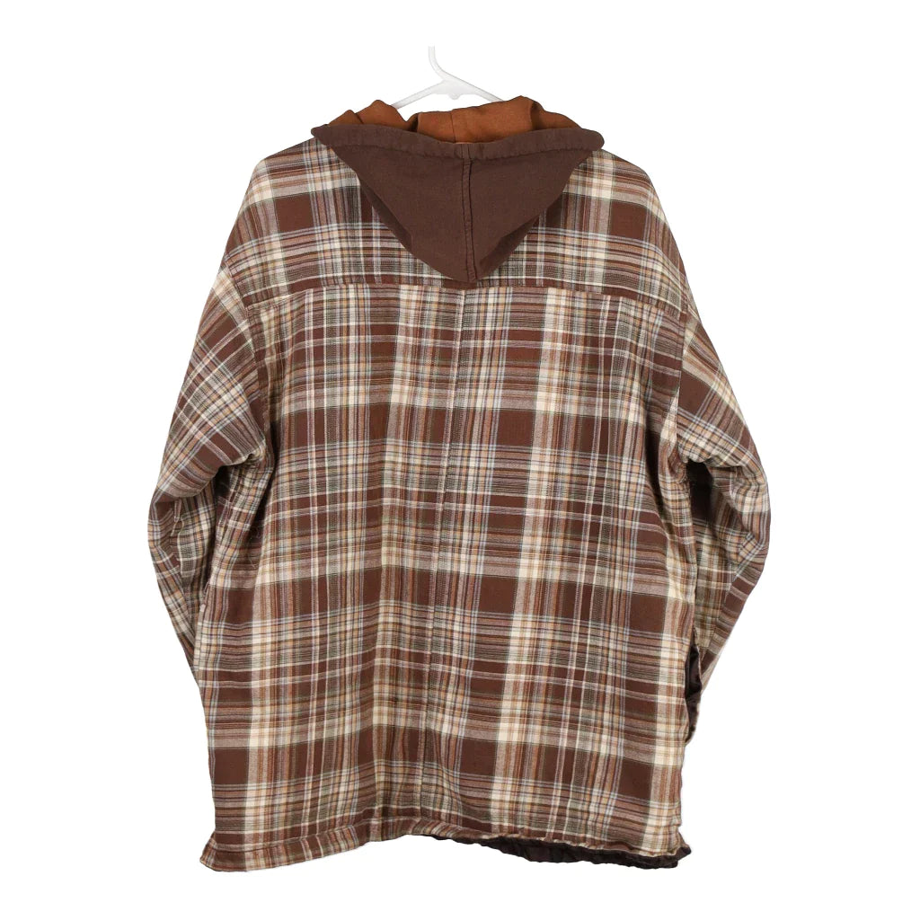 Dickies Checked Overshirt - XL Brown Cotton