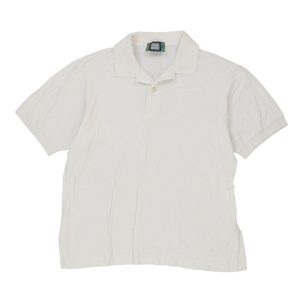 Age 14-15 Sergio Tacchini Polo Shirt - Medium White Cotton